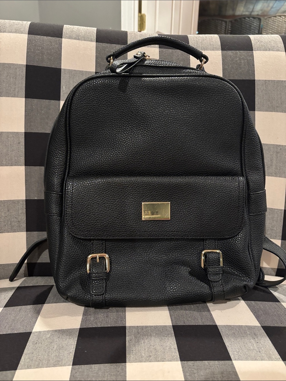 Black Leather Backpack - Classic Travel Bag